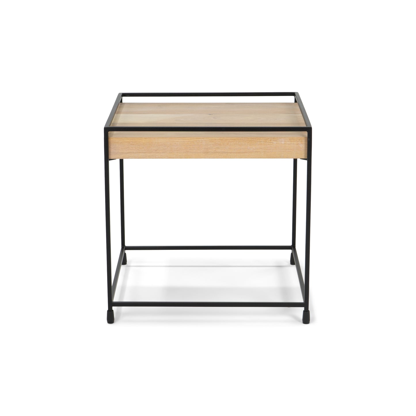 THIN WOOD 40 Side table - Black / Oak bianco