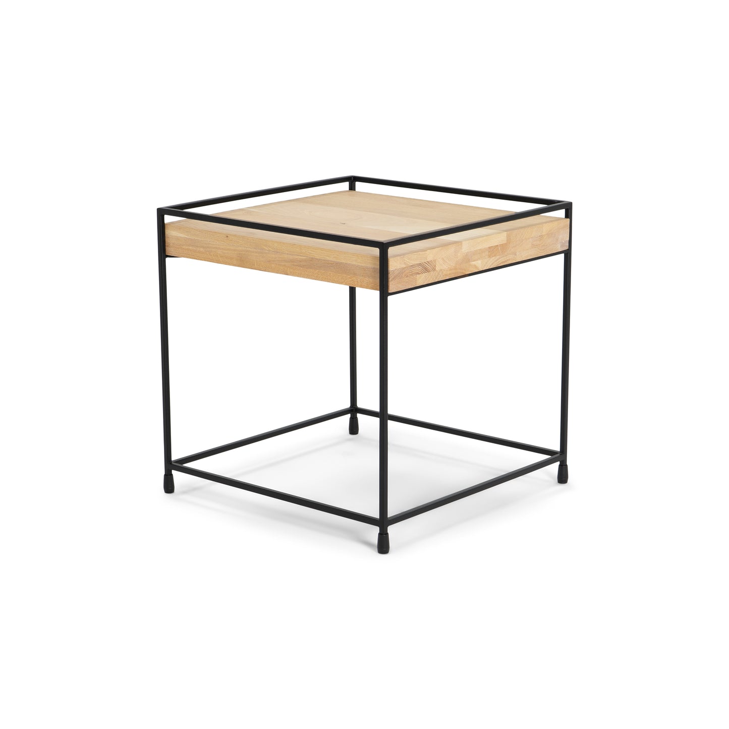 THIN WOOD 40 Side table - Black / Oak bianco