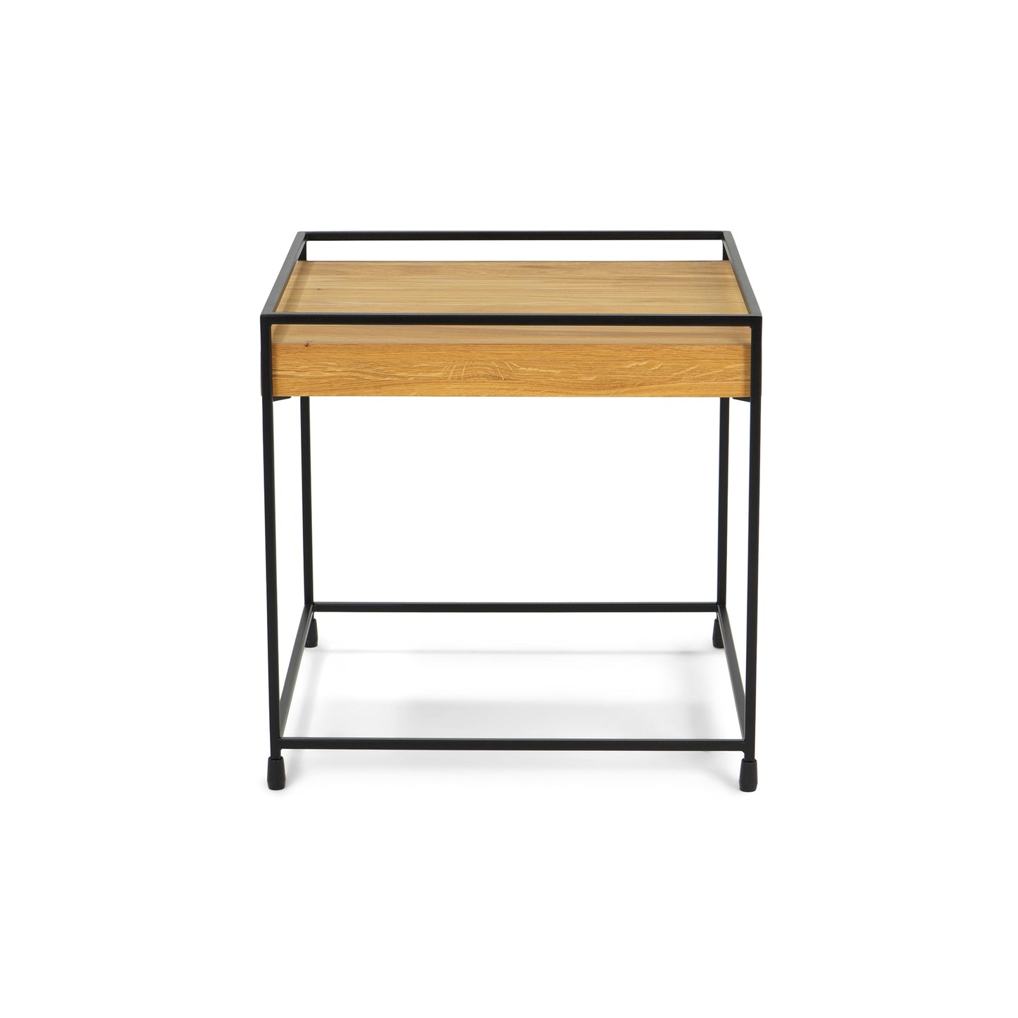 THIN WOOD 40 Side Table - Black / Natural Oak