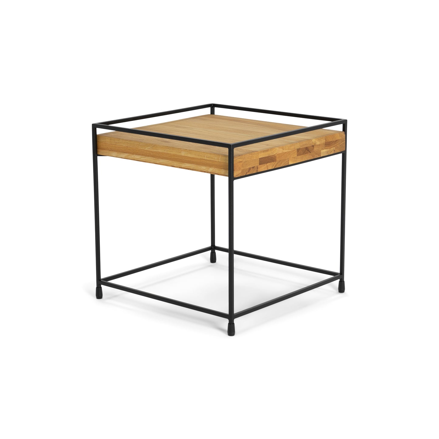 THIN WOOD 40 Side Table - Black / Natural Oak