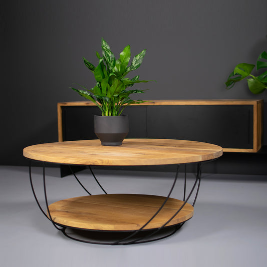 MOON Salontafel - Zwart / Eik