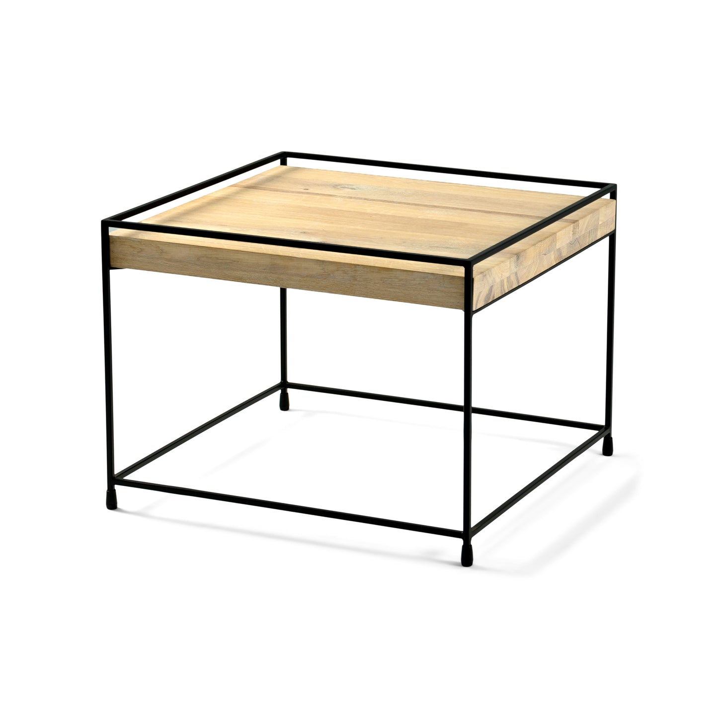 THIN WOOD 60 Coffee table - Black / Oak bianco