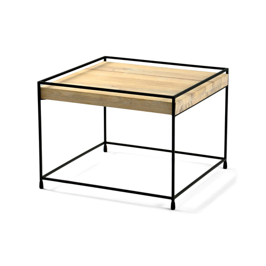 THIN WOOD 60 Salontafel - Zwart / Eiken bianco