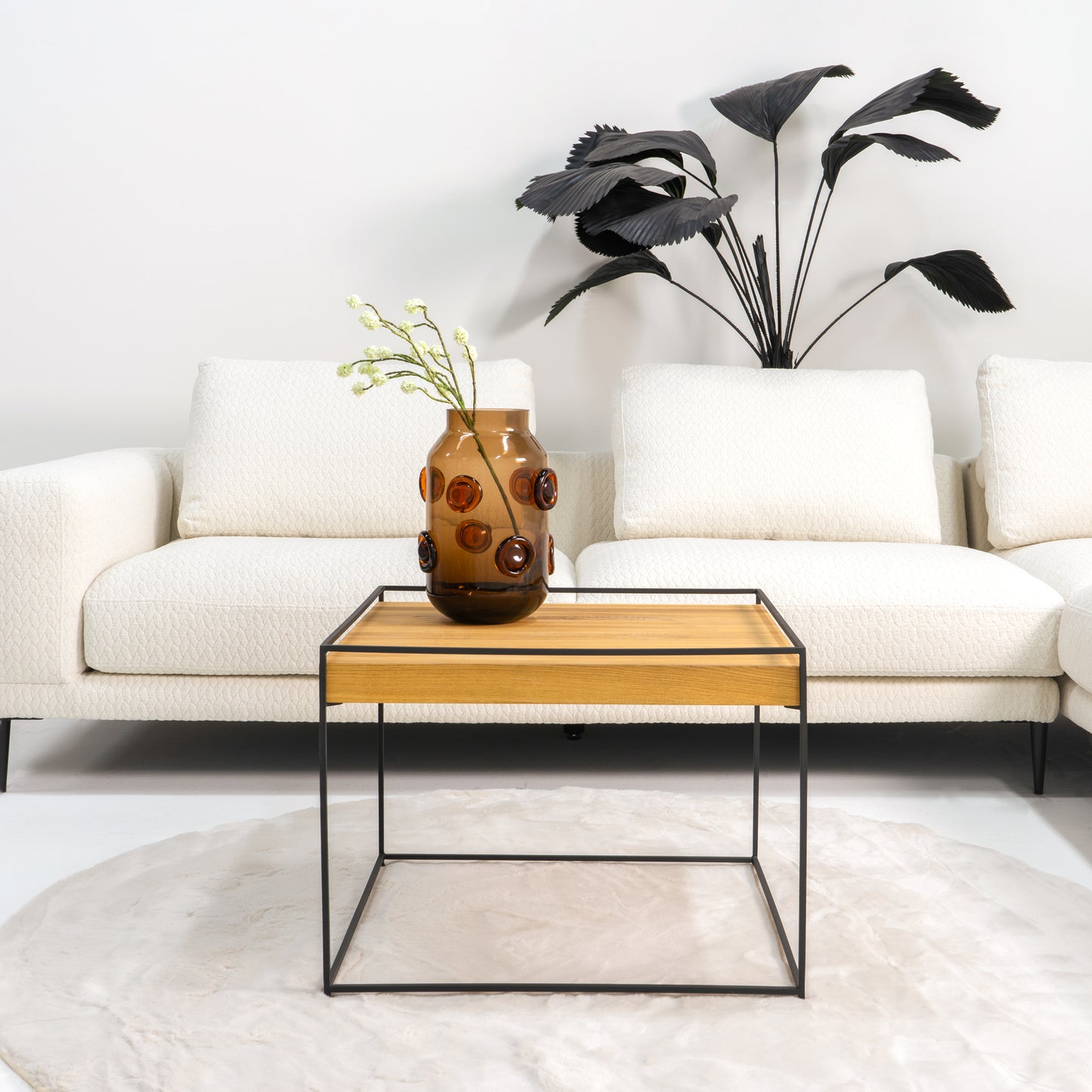 THIN WOOD 60 Salontafel - Zwart / Eiken Naturel
