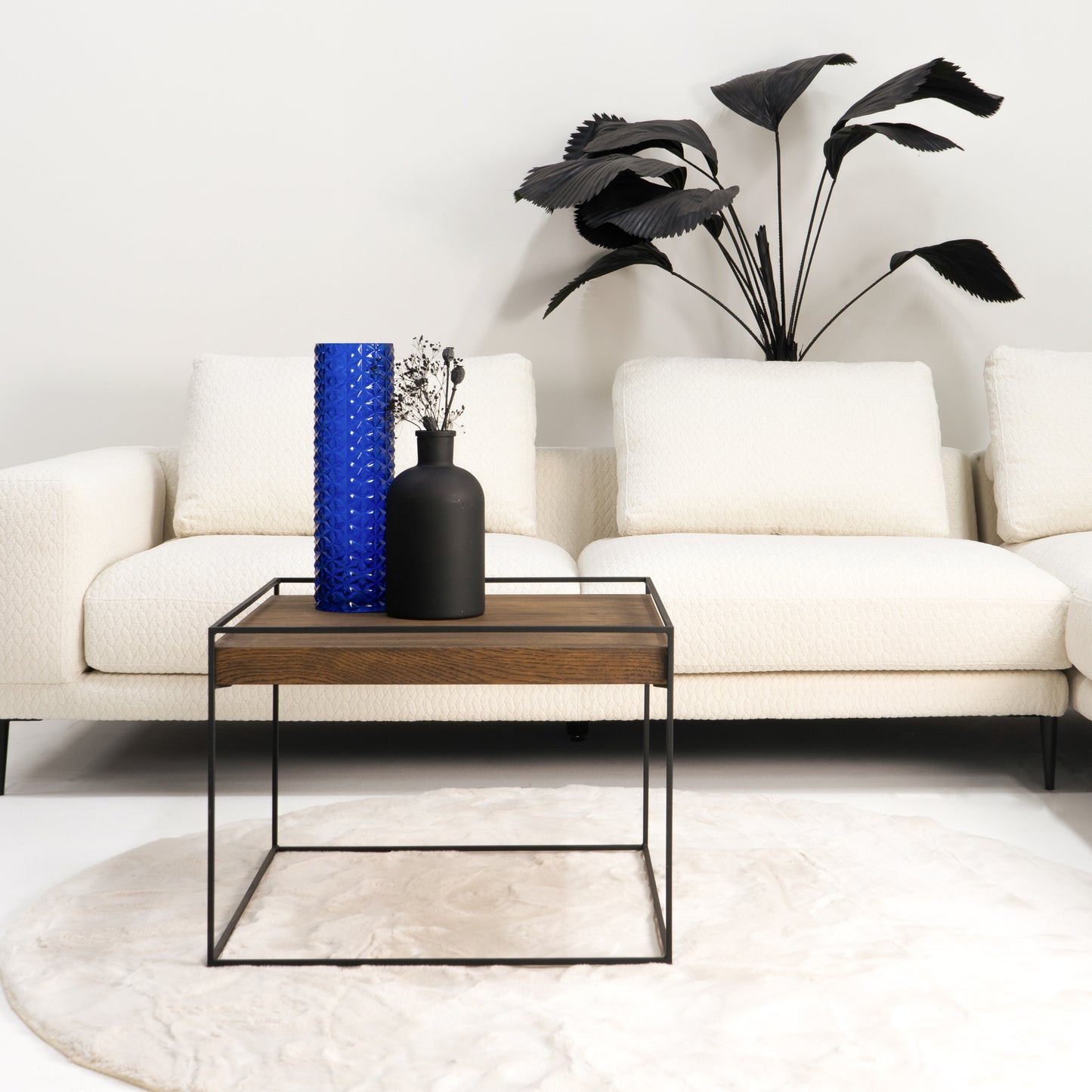 THIN WOOD 60 Coffee Table - Black / Walnut