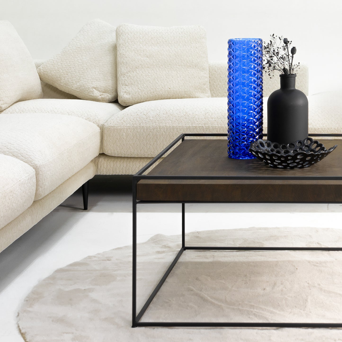 THIN WOOD 80 Coffee Table - Black / Walnut