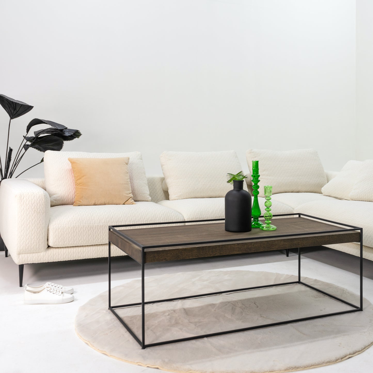 THIN WOOD 120 Coffee Table - Black / Walnut