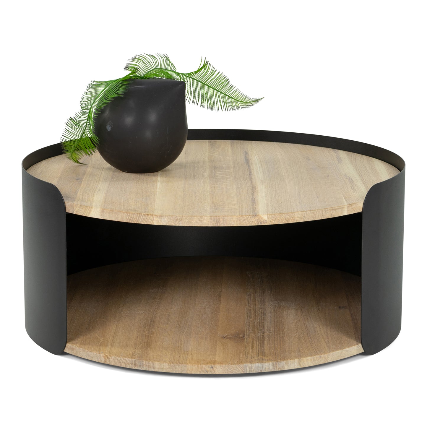 CYLINDER XL Salontafel - Zwart / Eiken