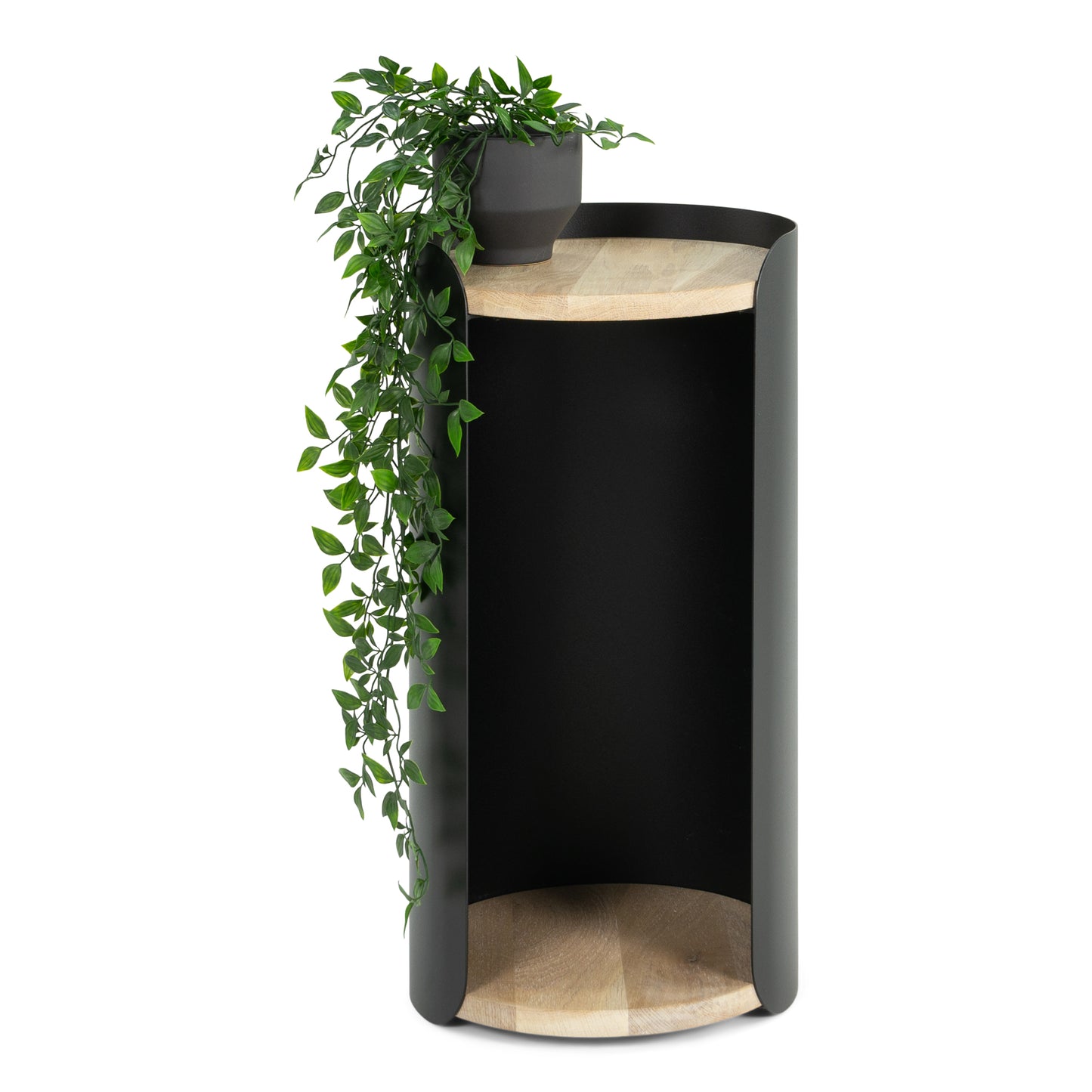 CYLINDER S Bijzettafel - Zwart / Eiken
