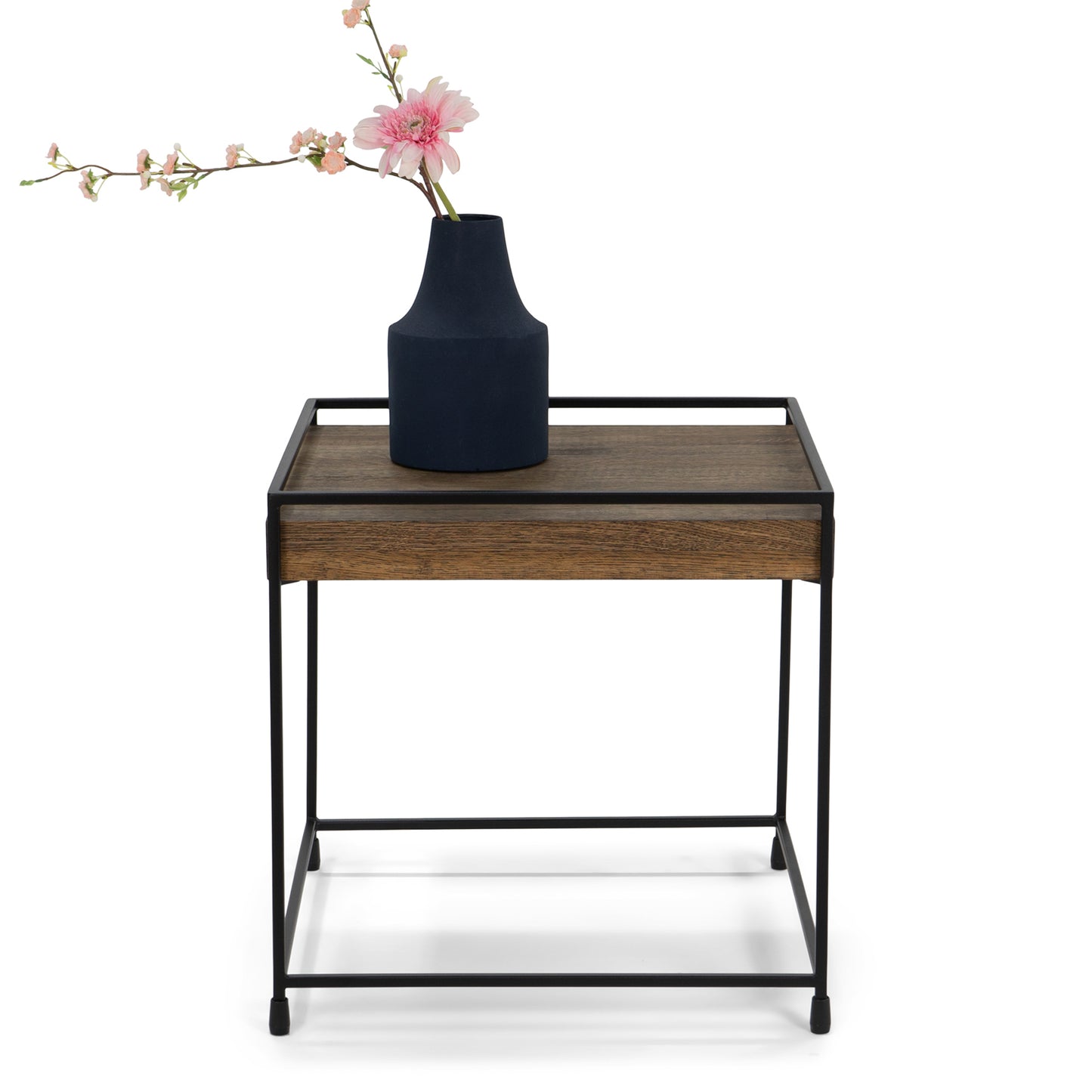 THIN WOOD 40 Side Table - Black / Walnut