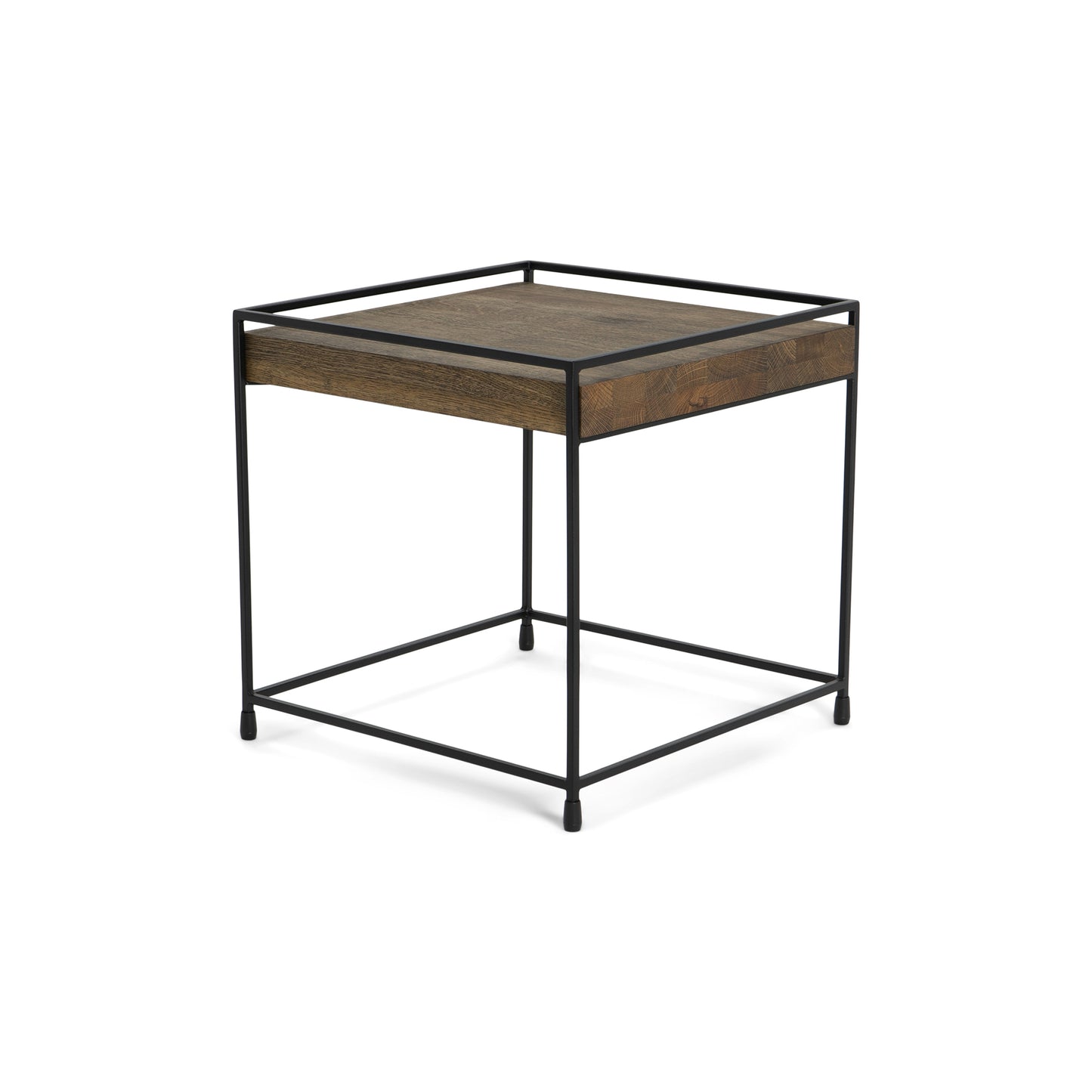 THIN WOOD 40 Side Table - Black / Walnut
