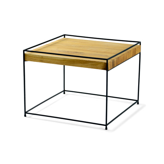 THIN WOOD 60 Coffee Table - Black / Natural Oak