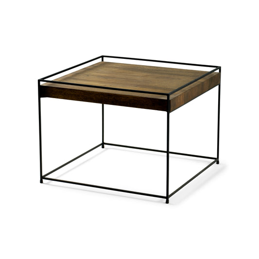 THIN WOOD 60 Coffee Table - Black / Walnut