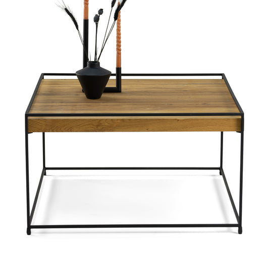 THIN WOOD 80 Coffee Table - Black / Natural Oak