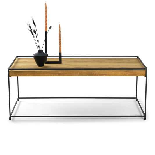THIN WOOD 120 Coffee Table - Black / Natural Oak